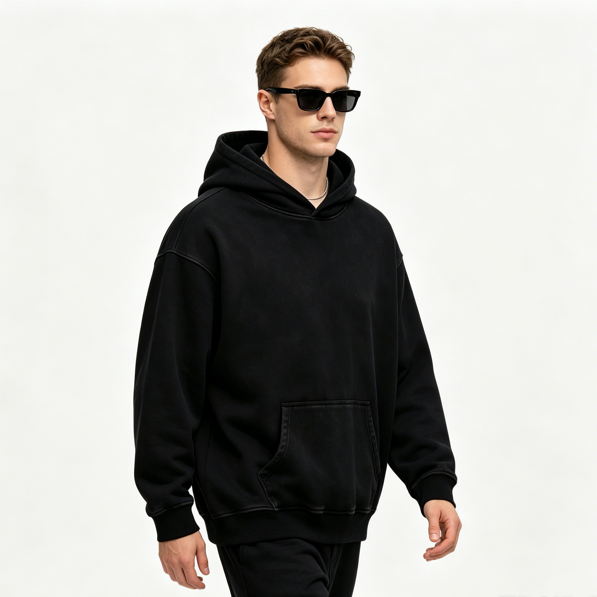 Vintage Stone Wash Hoodies Oversized Unisex Pigment Wash Hoodie Heavyweight