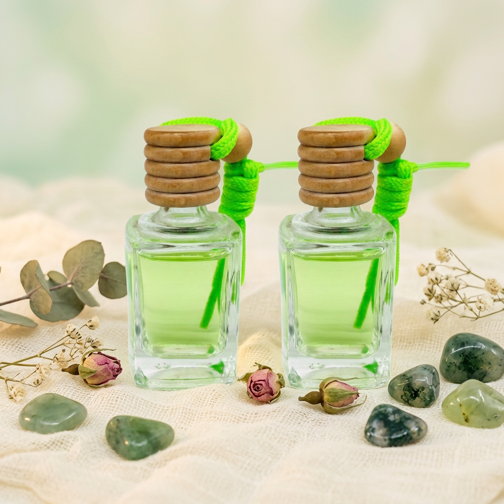 Anding Stock Mini 10ml Car Diffuser Bottle Refill Luxury Empty Glass Hanging Car Perfume Diffuser Bottle