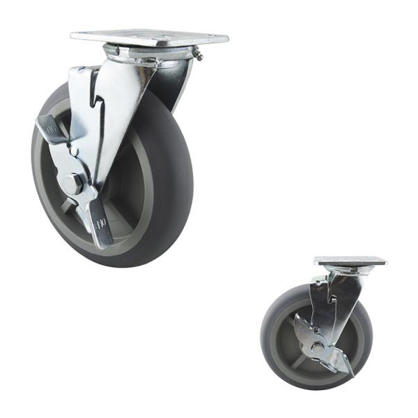 Roulettes de verrouillage directionnelles en caoutchouc thermoplastiques silencieuses du pivot 616LBS de 8 pouces TPR