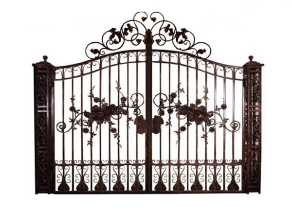 Double Entry Cast Iron Gates Powder Coat Wrought Iron Entry Gates