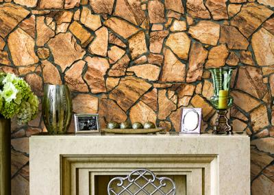 3D Effect Stone Pattern Durable Popular Wallpaper For House Wall With Pvc Material