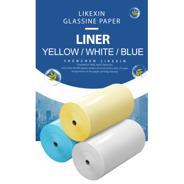 Yellow Jumbo Glassine Roll Silicone Coated Release Paper 40g 58g 60g 70g for Label