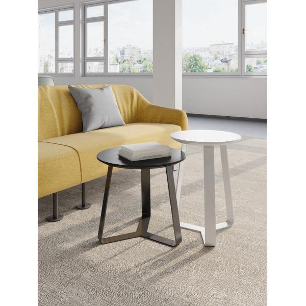 Commercial Round Nesting Coffee Table Easy Cleaning With Wood Top Metal Base
