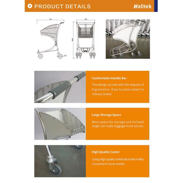 Airport Trolley For Intermational Airport Store With Basket