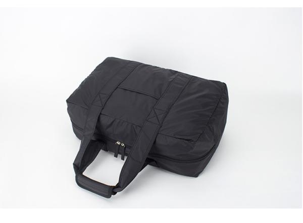 Black Portable Foldable Travel Bag Large Volume Thermal Transfer Printing
