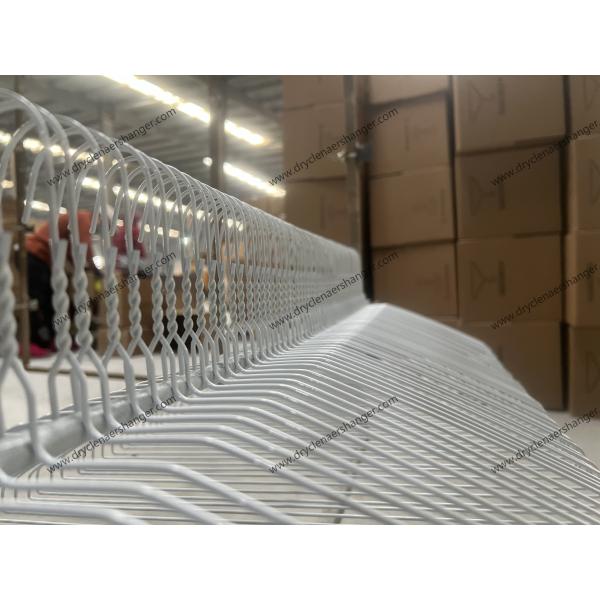 16'' 14.5guage Laundry Wire Hanger Powder Coated Steel White Color