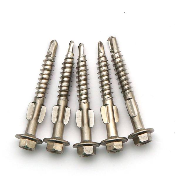 Winged Drill Screw , A2 304 Stainless Steel TEK Self-Drilling Screws , Hex Flange Head