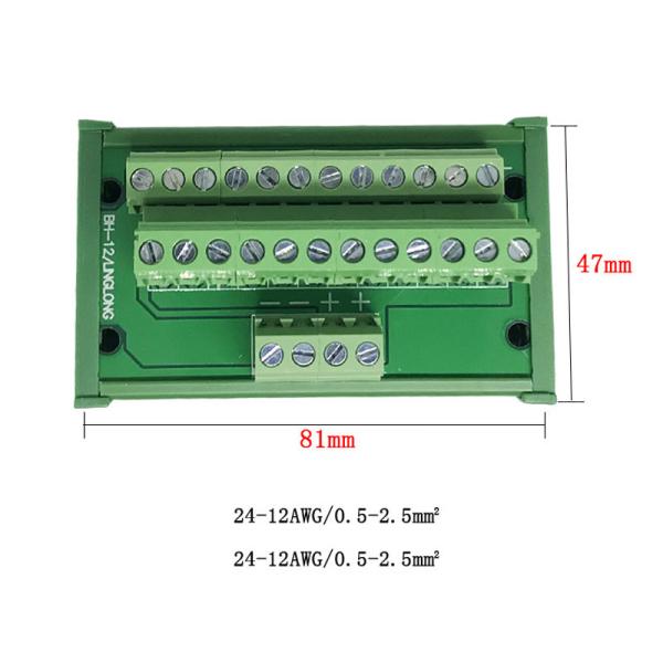 1 in 12 out Power Wiring Distribution Splitter Source Divider Terminal Blocks Breakout Board