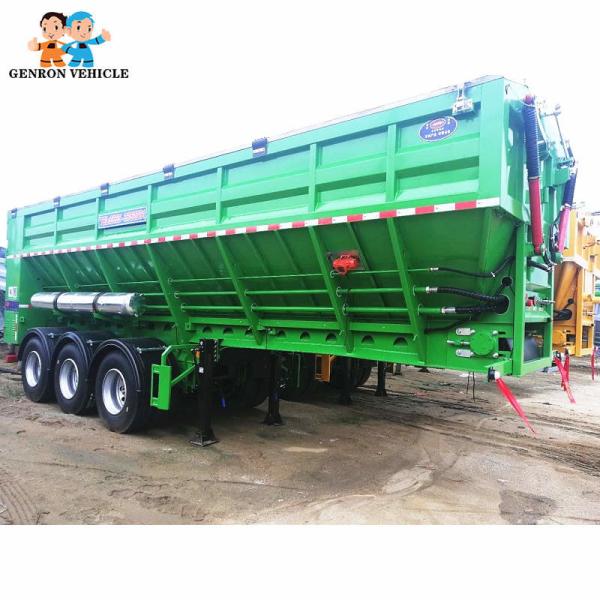 Heavy Duty 3 Axles 60T Caterpillar Box Truck Trailer Genron Brand Used To Delivery Sands