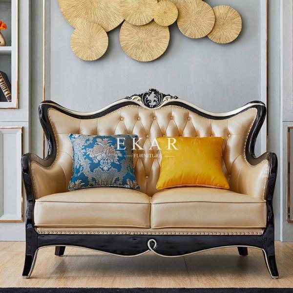 Living Room Luxury Classical Style 6 Seater Leather Sofa Set