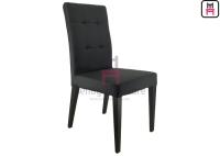 Urban-Style Metal Frame Black Leatherette Padded Armless Dining Chair