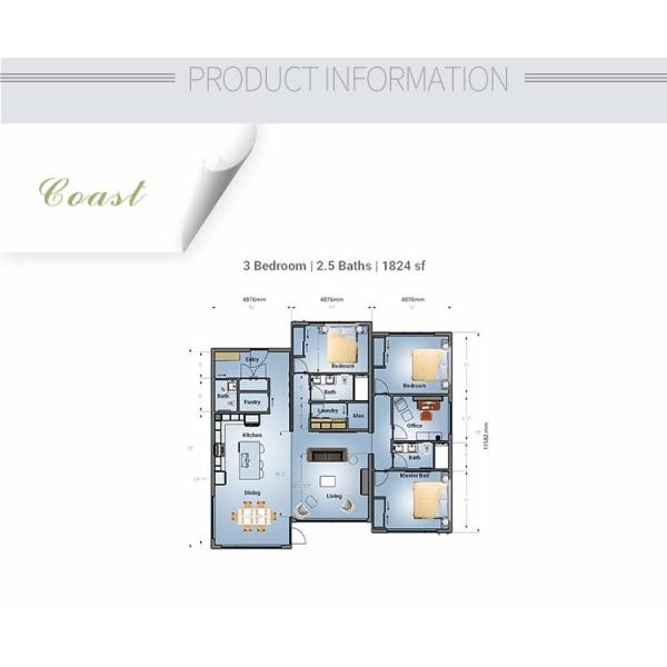 AS/NZS/USA Standard Luxury Prefab Villa Or Office - Light Steel Kit Модульный дом