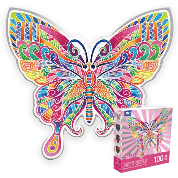 Paper Material 100 Piece Irregular Jigsaw Floor Puzzle Toy for Children's Education