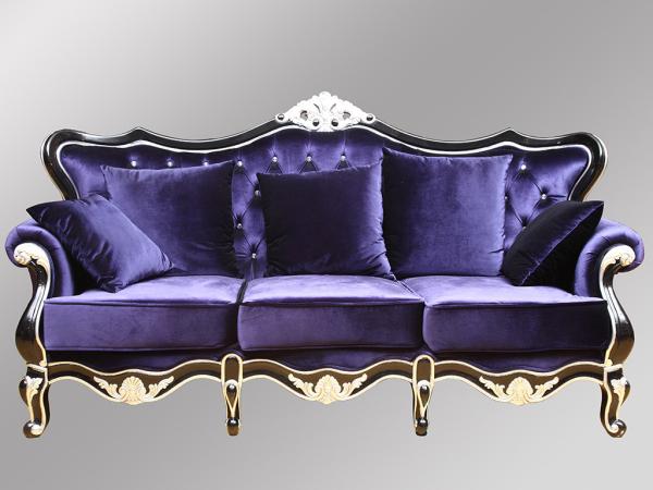 Villa living room furniture European-style solid wood hand-carved high-end Italian fabric sofa