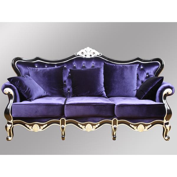 Villa living room furniture European-style solid wood hand-carved high-end Italian fabric sofa