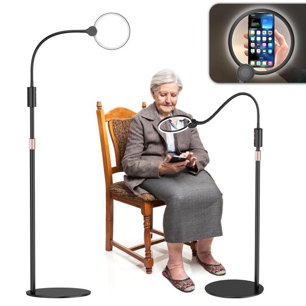 360 Degree Rotation LED Magnifier with Large Capacity Battery and 3x+6x