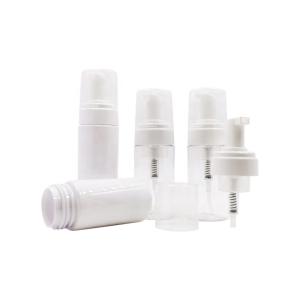 100ml 150ml Cosmetics Plastic Bottles , Mousse Pump Bottle Clear Blue White