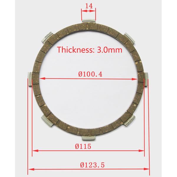 YAMAHA Motorcycle Clutch Plate Rubber Material YBR125 Disc Paper Based