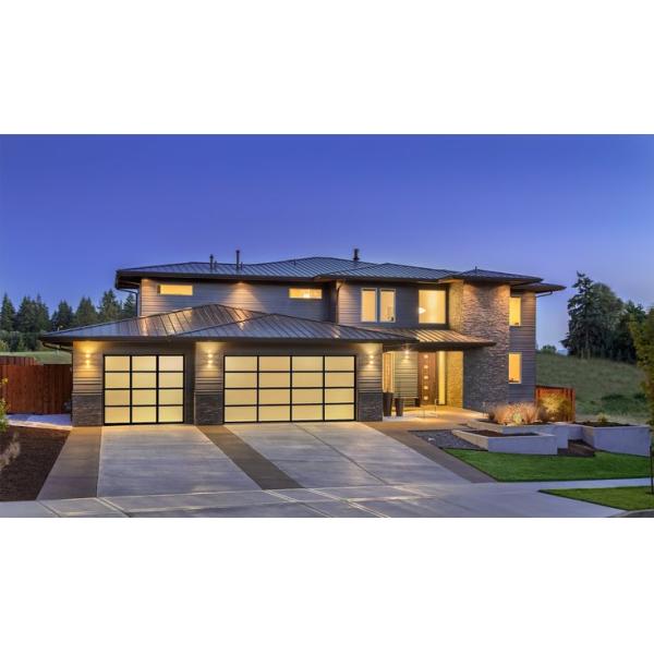 Автоматическая черная алюминиевая секционная гаражная подвижная дверь 12x12 подвижная дверь