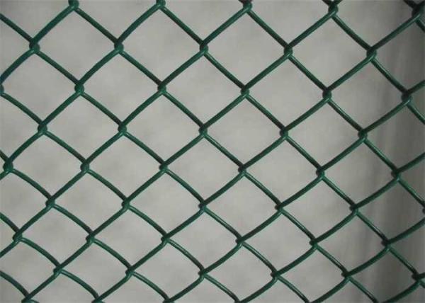 4 X 50 Green Galvanized Chain Link Fence Mesh 10 Gauge Vinyl Coated 60mm X 60mm