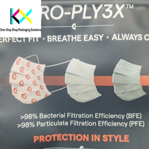 KN95 Surgical Facial Mask Packaging Pouches With Clear Window Multi-color MOPP/PE Customized