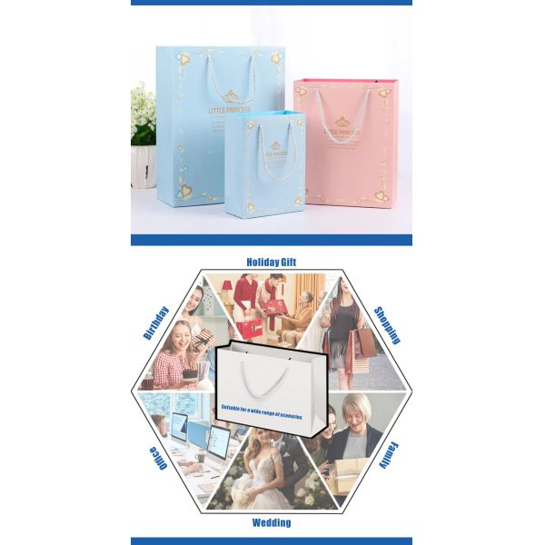 Paper Tote Bag Sublimation Blanks Reusable Shopping Bag Eco Friendly Custom with Logos Personalized for Women