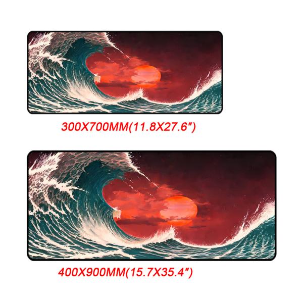 Custom Wave Mousepad Gaming Mauspad 40X90 Rubber Desk Mat for Improved Precision