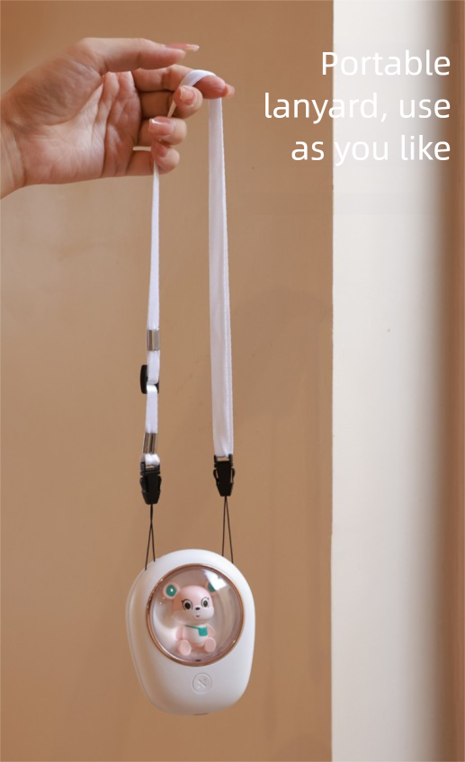 High Capacity Battery Hanging Neck Fan With Humidify Function And USB Powered