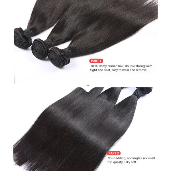 Черные прямые 100 человеческих волос процентов блеска большей части естественного с ровным чувством