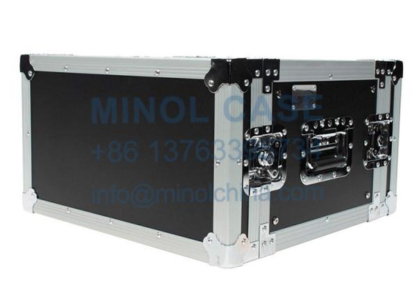 6U ATA Rack Rolling Aluminum Case 19 Wide 14 Deep By XSPRO Black