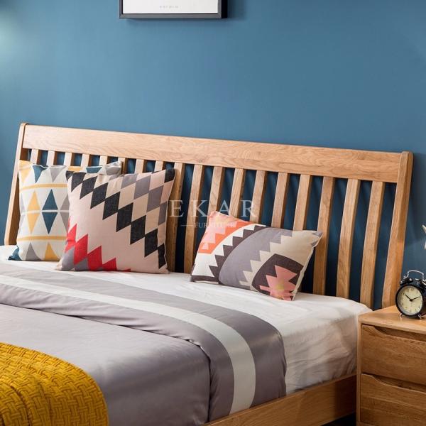 New Modern Design King Size Solid Wood Wooden Furniture Double Bed