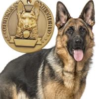 Marcas de cães militares personalizadas em 3D em relevo de cobre puro gravado