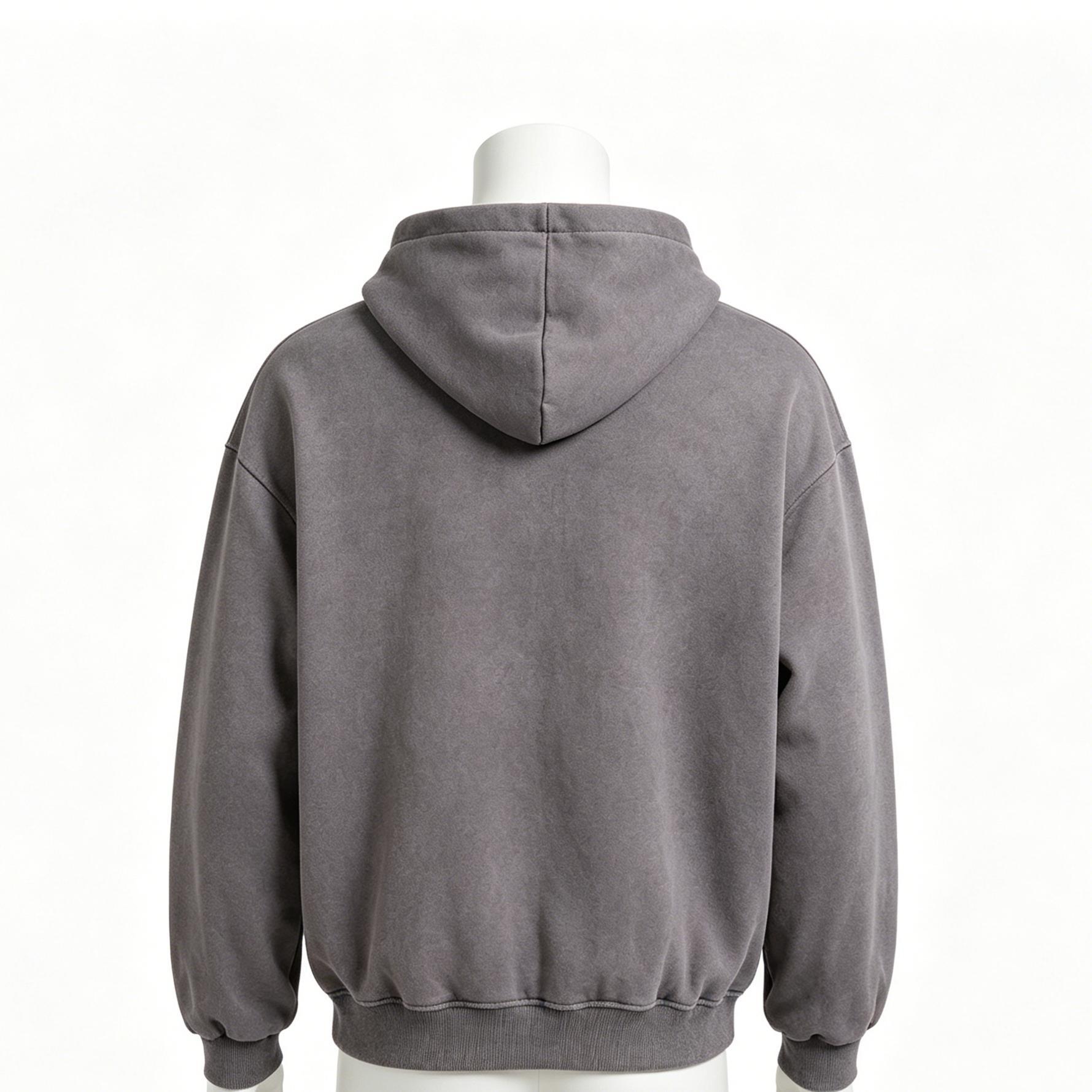 Wax Washed Zip Up Hoodie Cotton Streetwear Oversized Hoodie Oversized For Youth