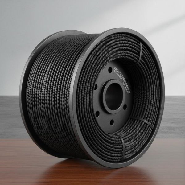 Black Galvanized Steel Aircraft Cable 3/32 Diameter 1000m Length with GBT20118-2006/DIN3055-72 Standard for Stage Curtain