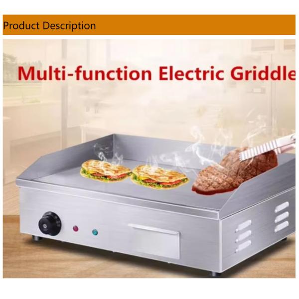 Équipement de restauration commerciale Grill plat en acier inoxydable Grill électrique