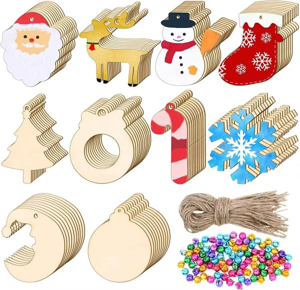 Festive Christmas Wooden hangings Party Christmas decorations Wooden Christmas ornaments
