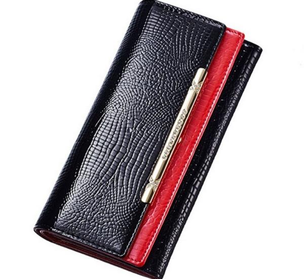 2016 new crocodile pattern leather Ms. leather wallet female long section of high-capacity double wallet