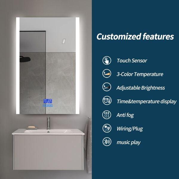 Shatterproof Wall Hung Vanity Mirror 60*80CM 70*90CM 75*100CM 75*120CM
