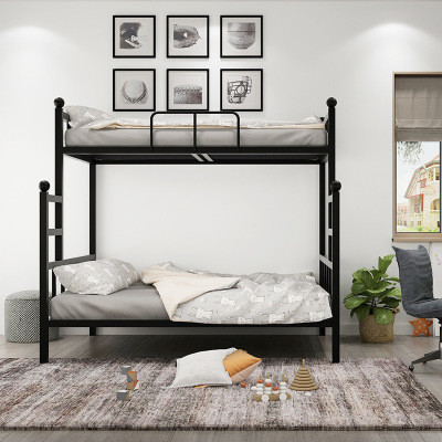School Furniture Adult Full Size Metal Garden Bunk Bed for Space Saving in Queen Loft Bed