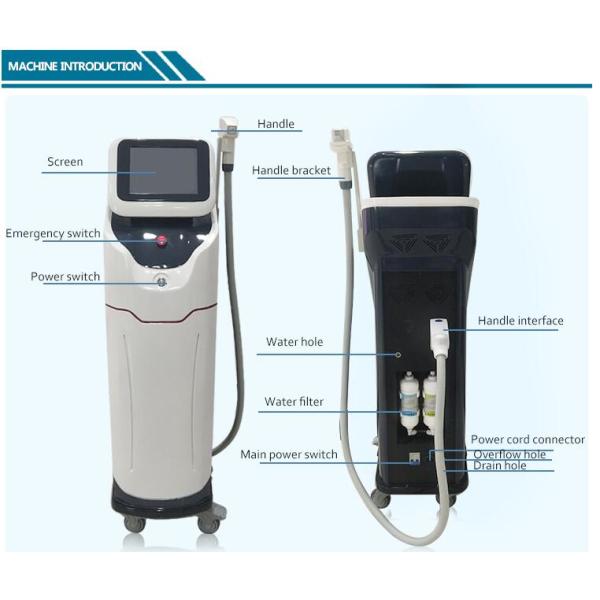 Vertical Pain Free Diode Hair Removal Laser Machine 808nm / 810nm Available