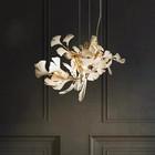 Le Ginkgo léger pendant nordique blanc Biloba fleurissent le lustre de cuivre de LED