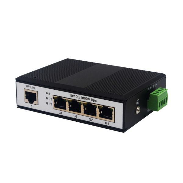 4 Port Gigabit Industrial POE Switch DIN Rail Ethernet POE Switch 1 Uplink