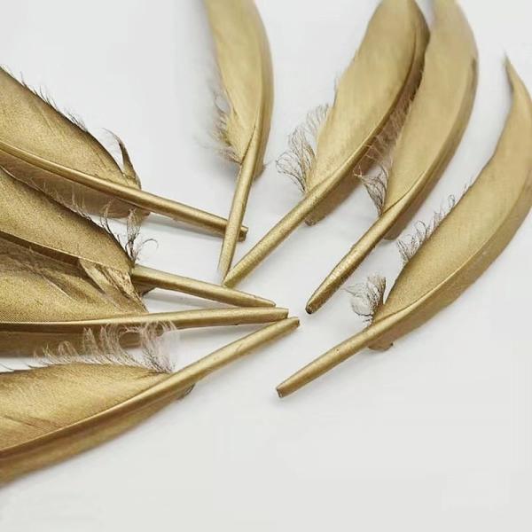 20-25 Cm de oro teñido de pavo plumas Pluma perfecta para la decoración del festival