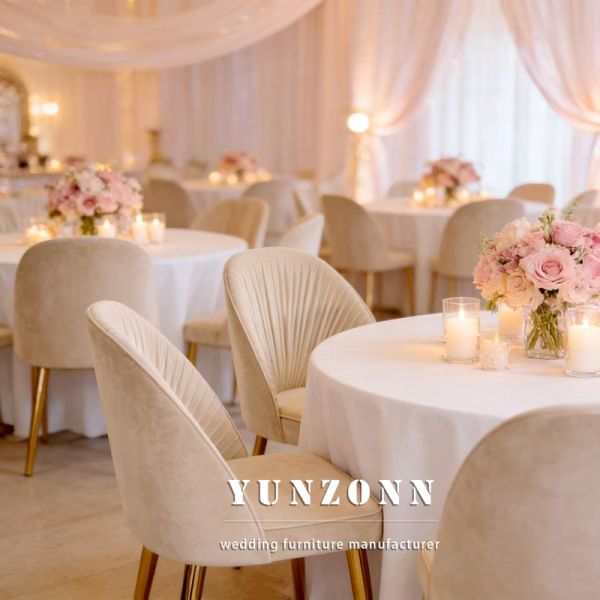 Event Rental Velvet Cushion Banquet Hall Furniture Used Banquet Chairs Gold Stainless Steel Modern