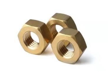 Fasteners Yellow Copper Brass Din 934 Hex Head Nuts M10