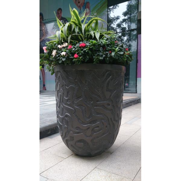 Bronzed Resin Flower Pots Surface Brushed Stainless Steel Flower Pot