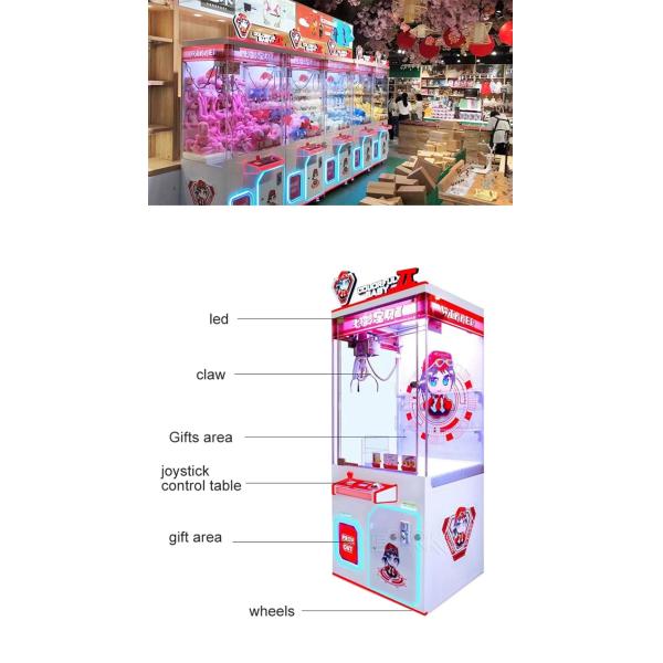 Hot Sale Coin Operated Colorful Baby 2 Claw Machine Arcade Game Gift Machine