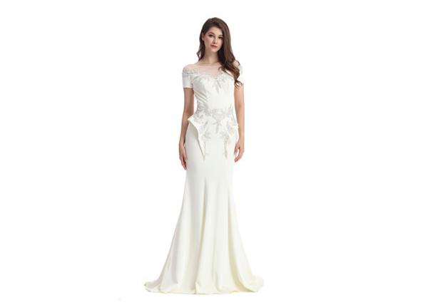 Elegant White Lace Mermaid Middle Eastern Evening Dresses For Wedding