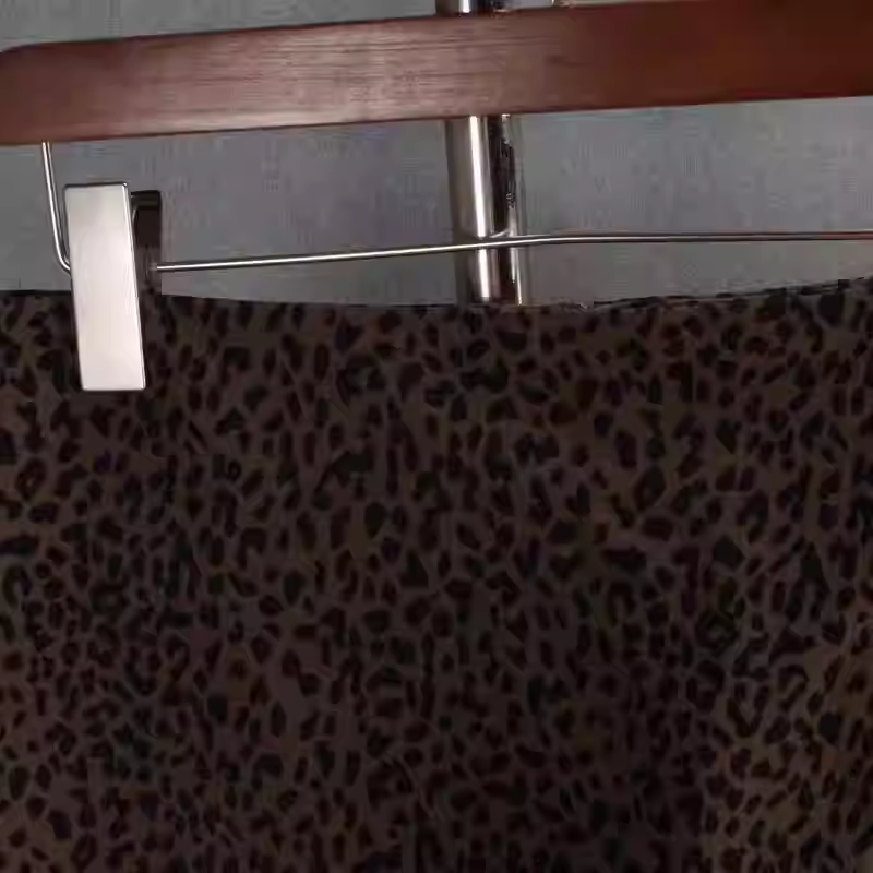 Vintage Brown Leopard Print Faux Suede Skirt - Mini Length