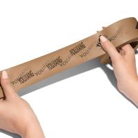 Logo personnalisé Ruban de papier kraft renforcé brun pour un scellement professionnel imperméable à l'eau